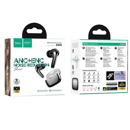 Handsfree Bluetooth HOCO EQ16, TWS, ANC, Černá