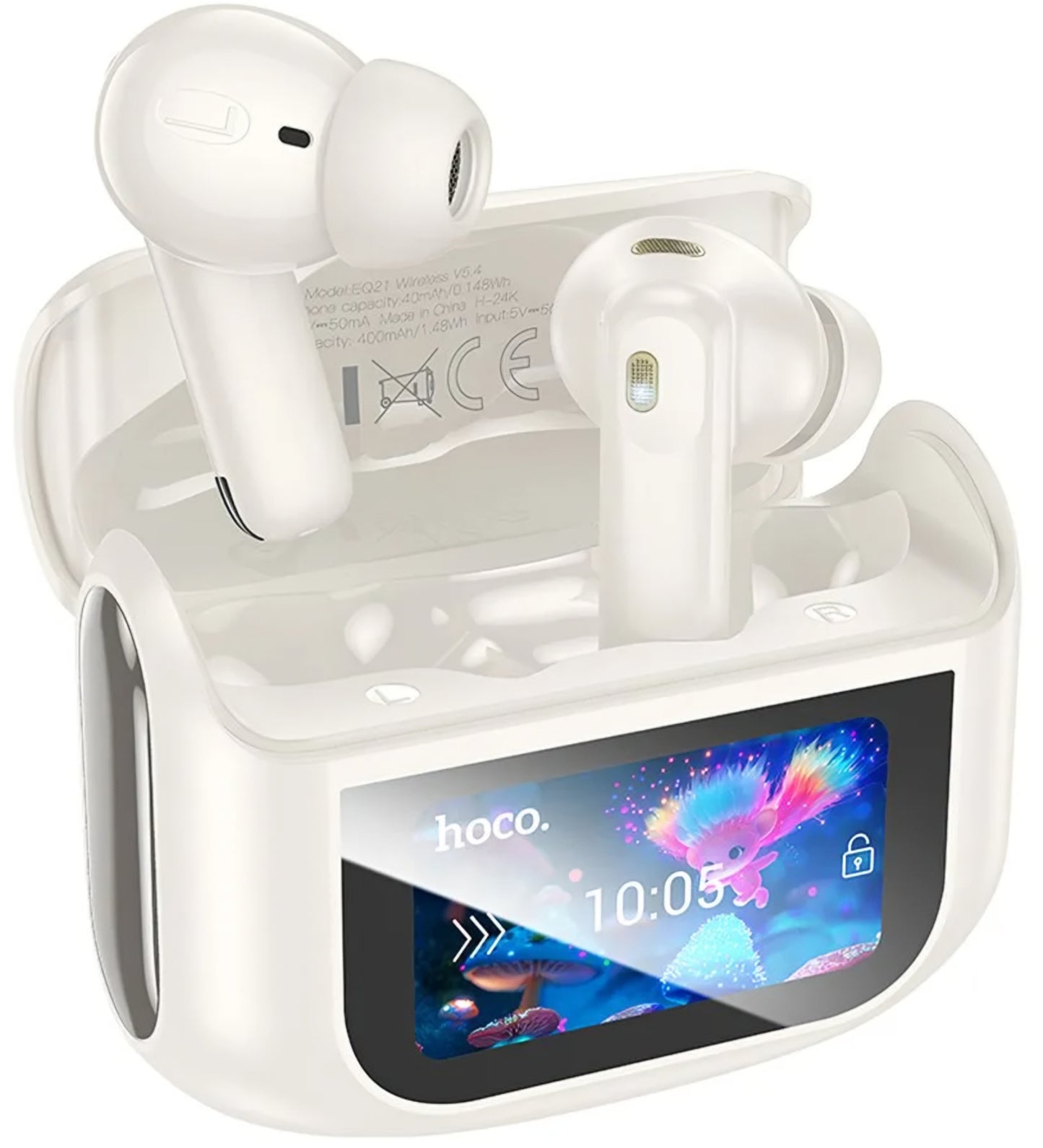 Handsfree Bluetooth HOCO EQ21, TWS, ANC, Bílá
