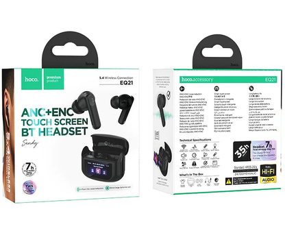 Handsfree Bluetooth HOCO EQ21, TWS, ANC, Černá