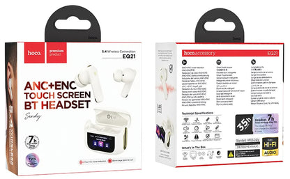 Handsfree Bluetooth HOCO EQ21, TWS, ANC, Bílá