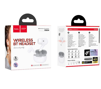 Handsfree Bluetooth HOCO EQ24, TWS, Bílá