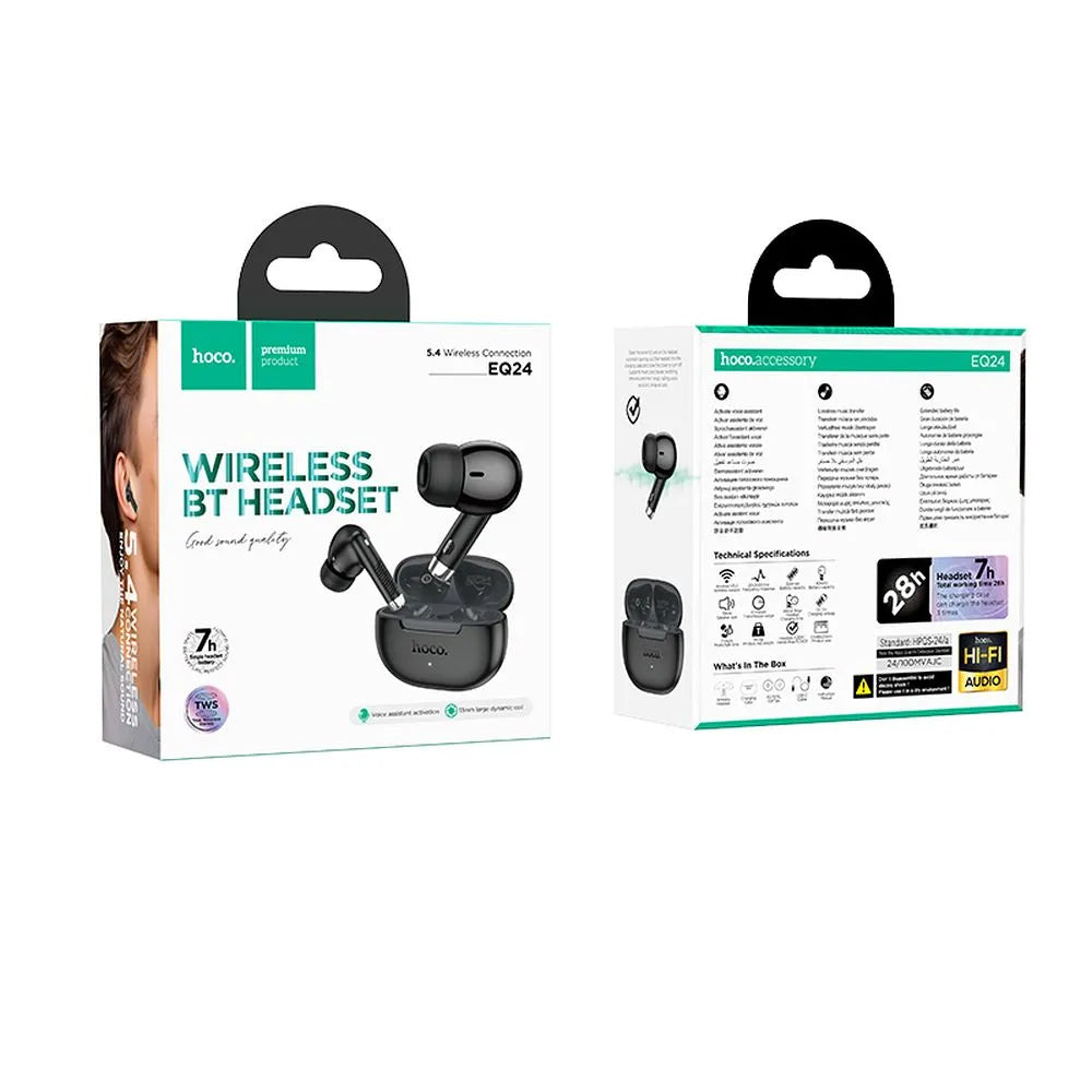 Handsfree Bluetooth HOCO EQ24, TWS, Černá