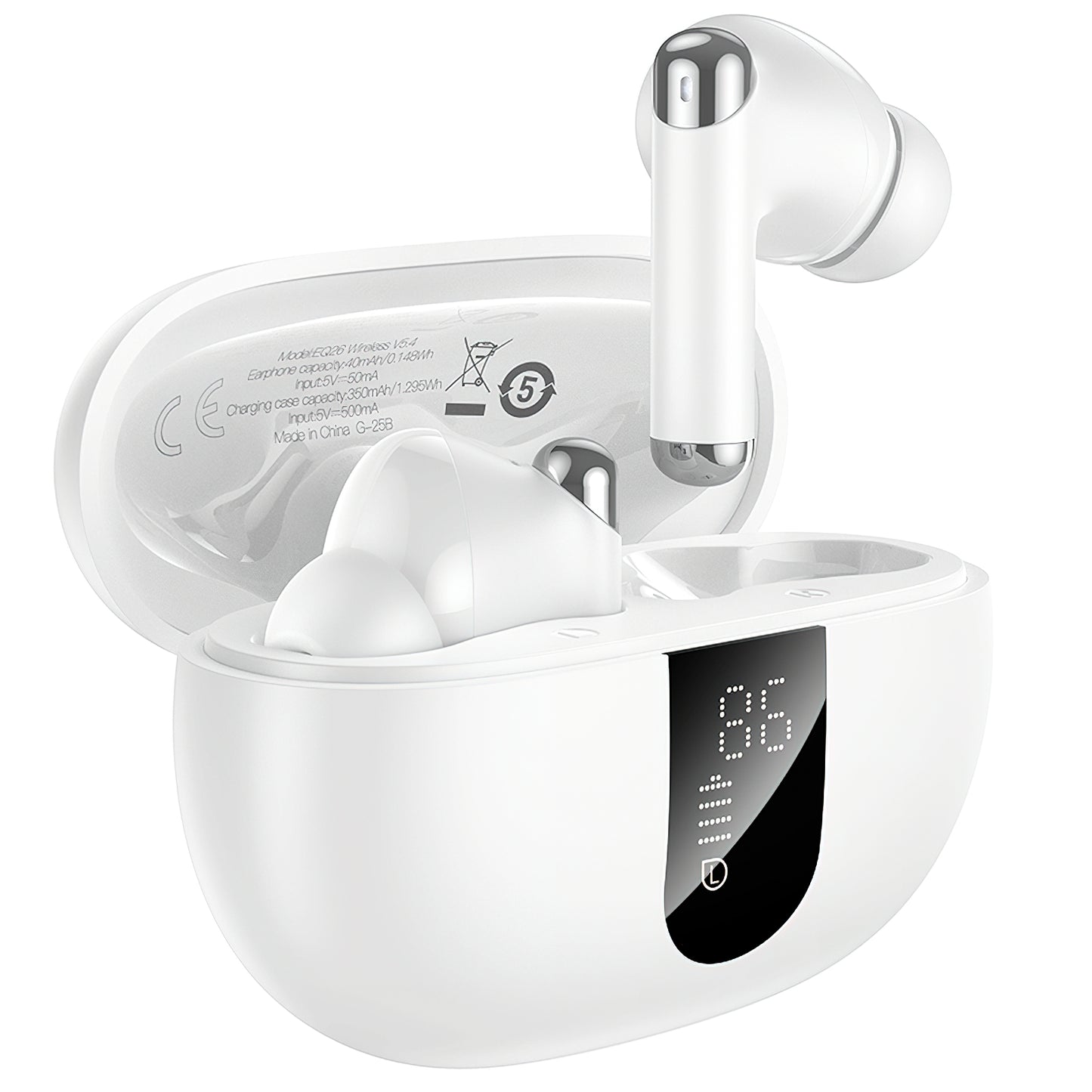 Handsfree Bluetooth HOCO EQ26, TWS, ANC, Bílá