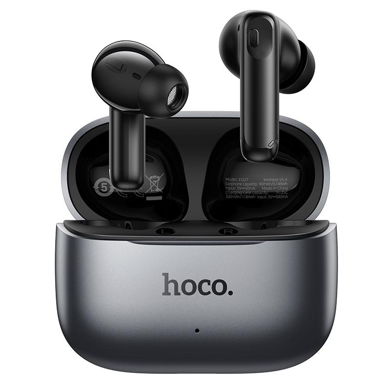 Handsfree Bluetooth HOCO EQ27 AI Překlad, TWS, ANC, Šedá