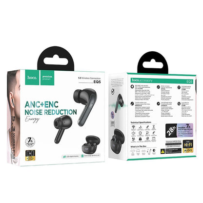 Handsfree Bluetooth HOCO EQ5, TWS, ANC, černé 