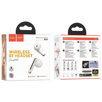 Handsfree Bluetooth HOCO EQ7, TWS, Bílá