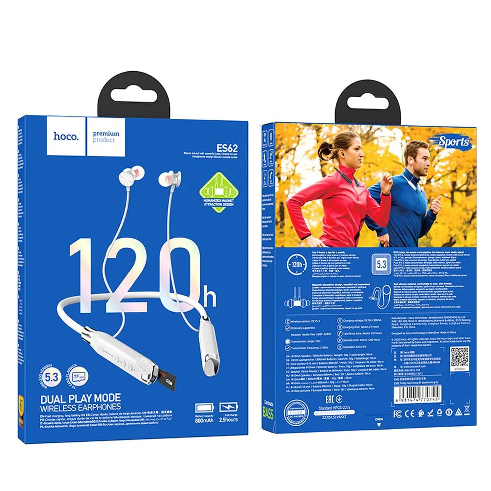 Handsfree Bluetooth HOCO ES62, A2DP, Šedá