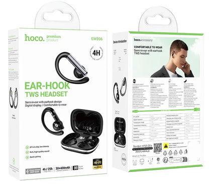 Handsfree Bluetooth HOCO EW206, TWS, Černá