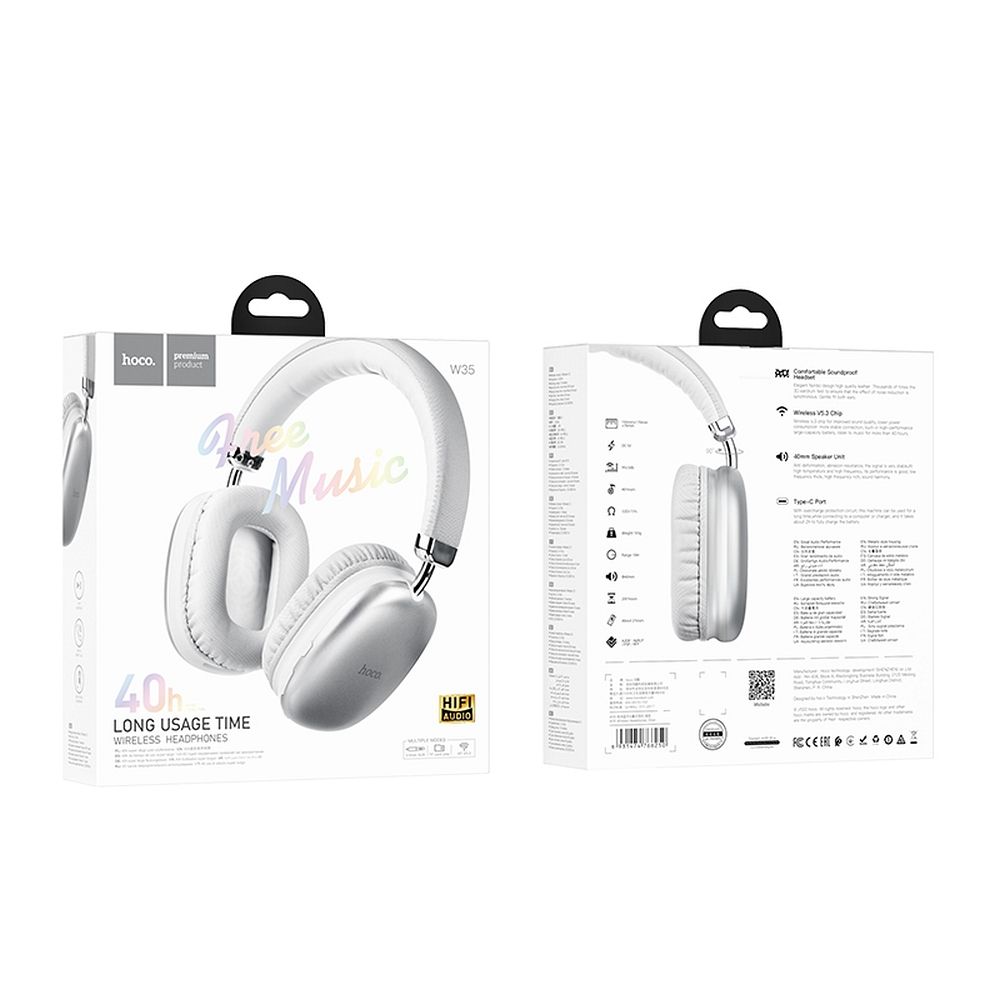 Handsfree Bluetooth HOCO W35, A2DP, Stříbrný