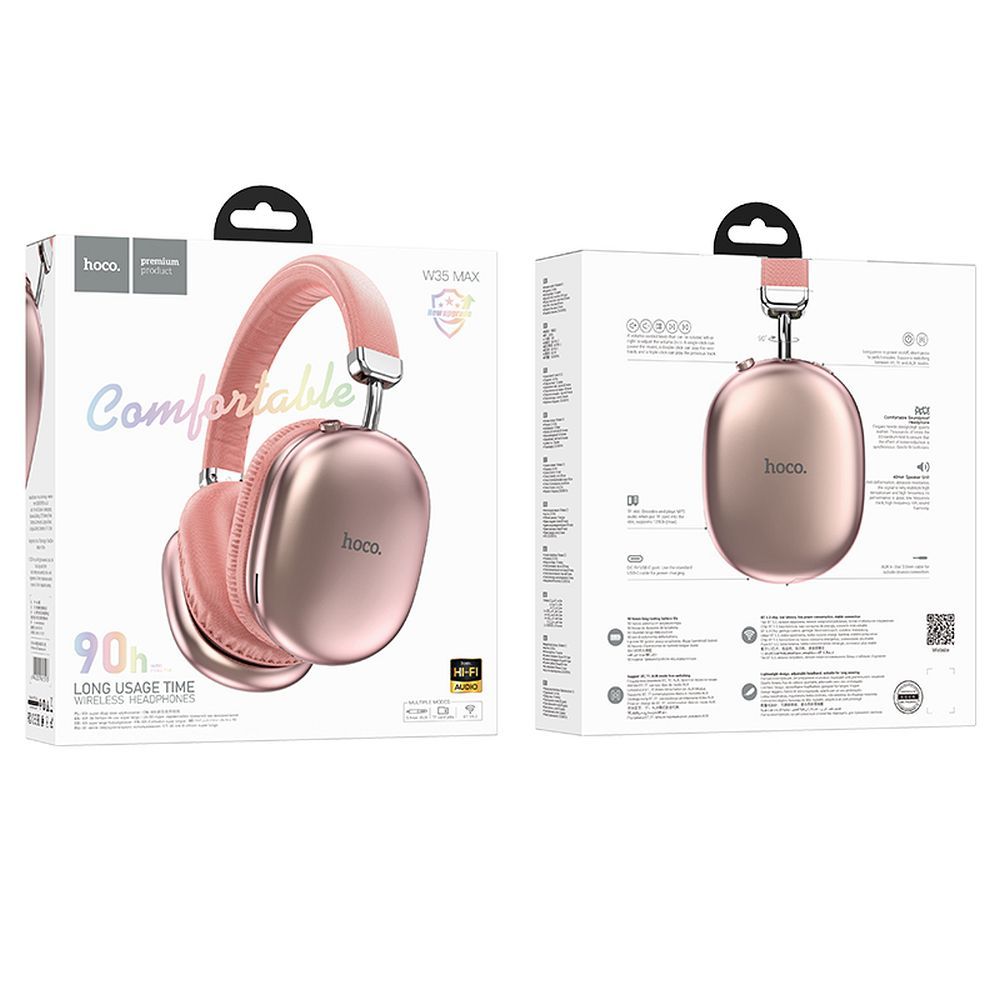 Handsfree Bluetooth HOCO W35 Max, A2DP, Růžová