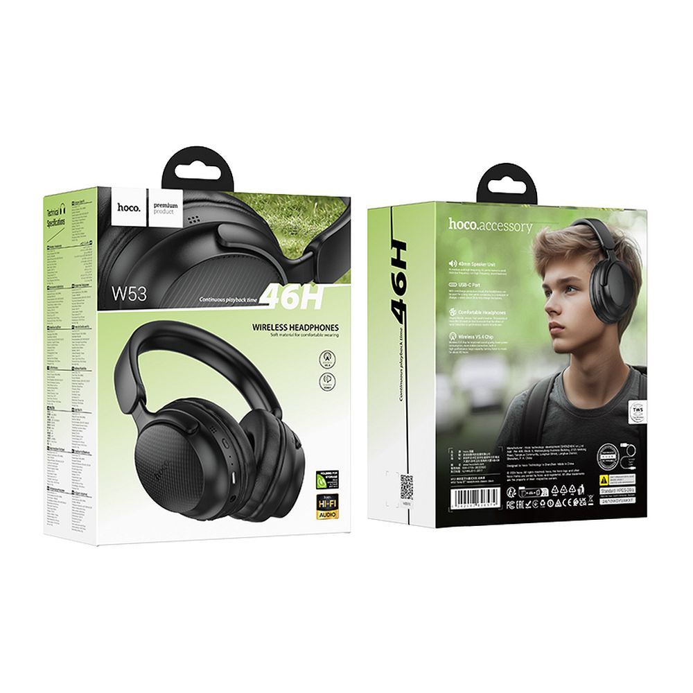 Handsfree Bluetooth HOCO W53, A2DP, Černá