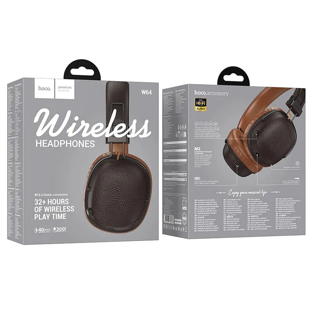 Handsfree Bluetooth HOCO W64, A2DP, hnědá