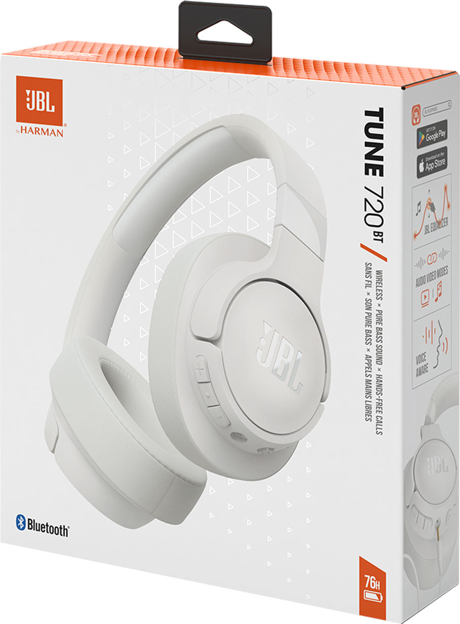 Handsfree Bluetooth JBL Tune 720BT, MultiPoint, A2DP, Bílá, Znovu zabalené JBLT720BTWHT