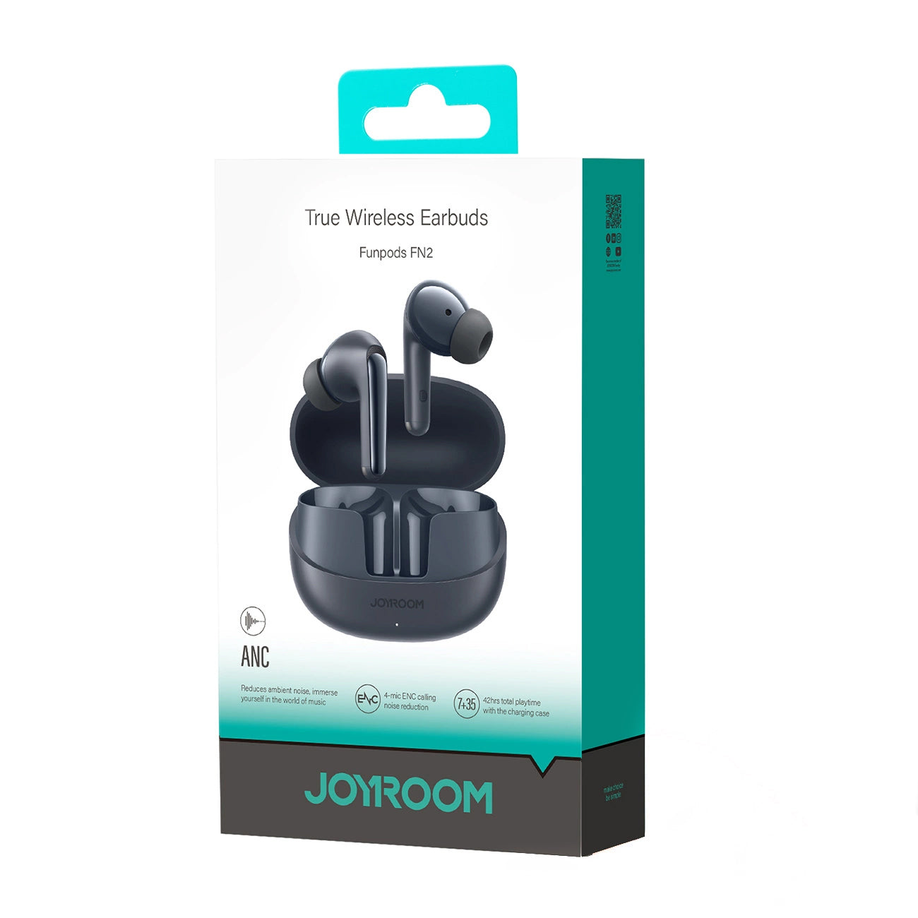 Handsfree Bluetooth Joyroom Funpods JR-FN2, TWS, ANC, Černá