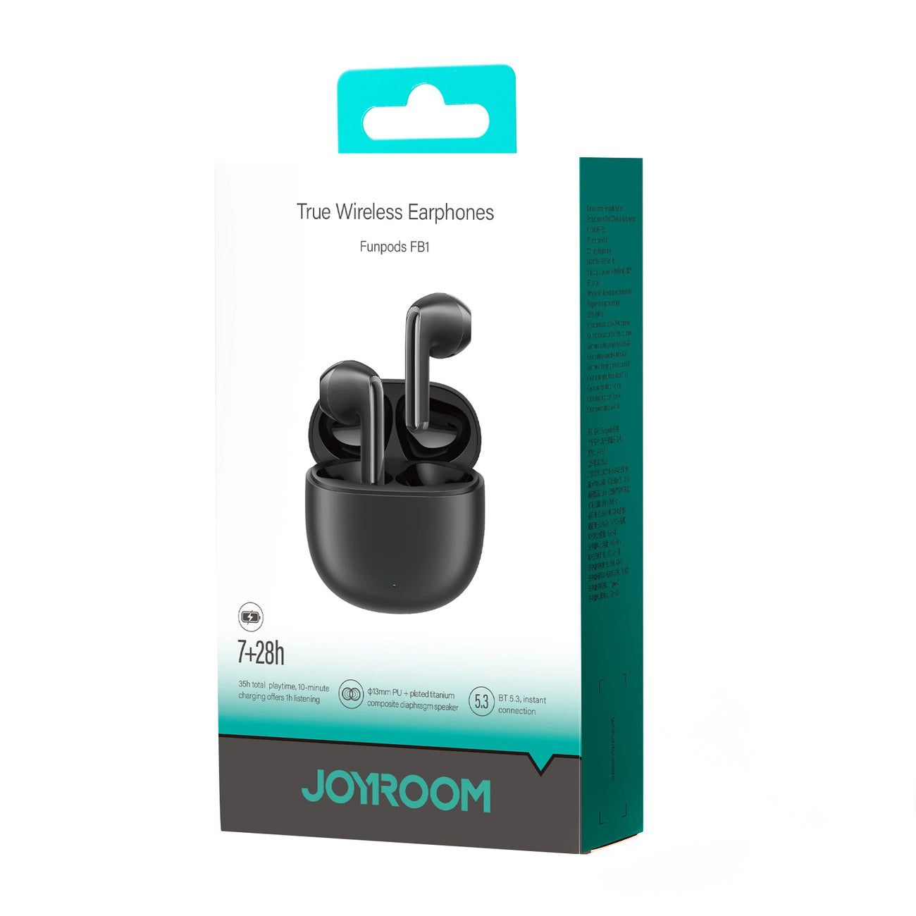 Handsfree Bluetooth Joyroom Funpods JR-FB1, TWS, ANC, Černá