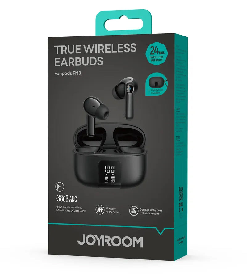 Bluetooth handsfree Joyroom Funpods JR-FN3, TWS, ANC, černá