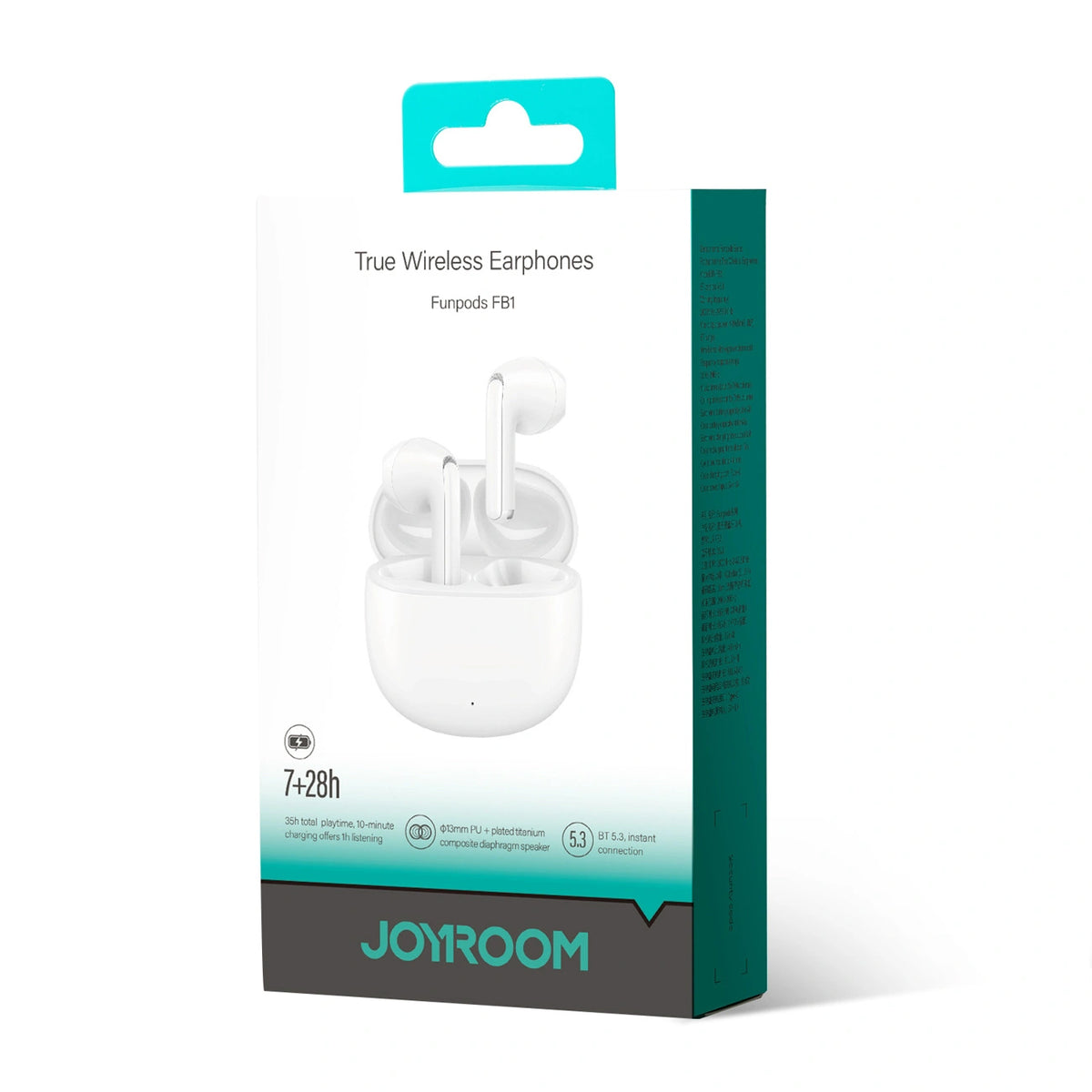Bluetooth handsfree Joyroom Funpods JR-FB1 Nová verze, TWS, Bílá