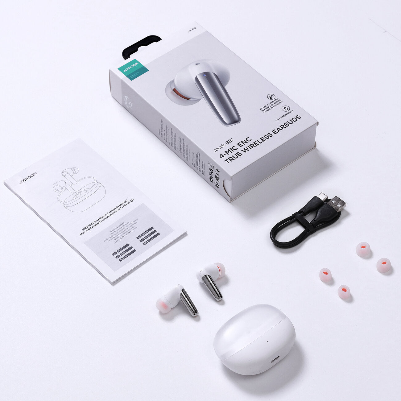 Bluetooth handsfree Joyroom JR-BB1, TWS, bílá