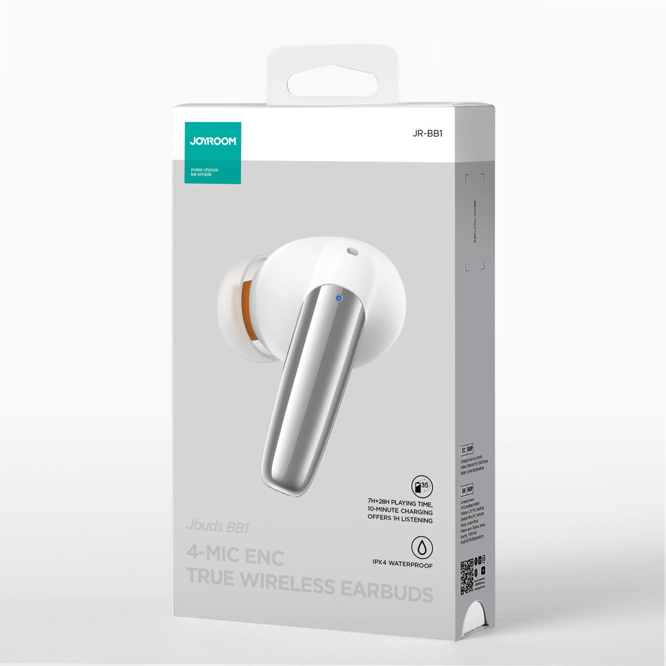 Bluetooth handsfree Joyroom JR-BB1, TWS, bílá