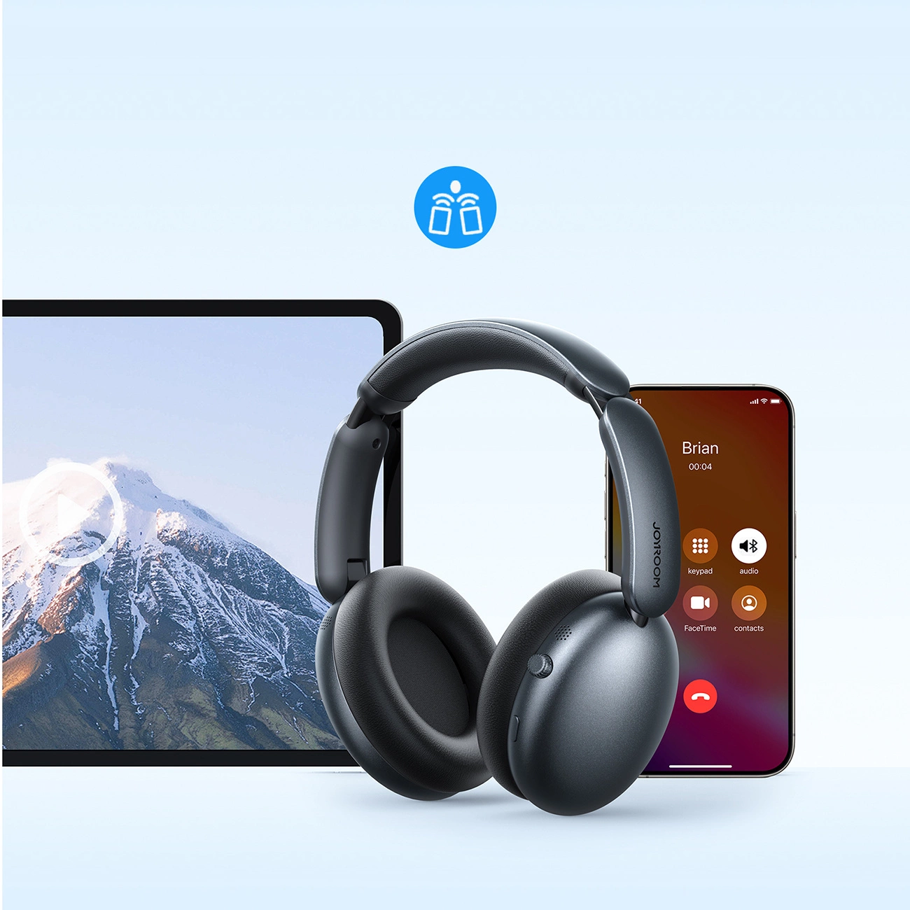 Handsfree Bluetooth Joyroom JR-JH1, A2DP, ANC, Černá