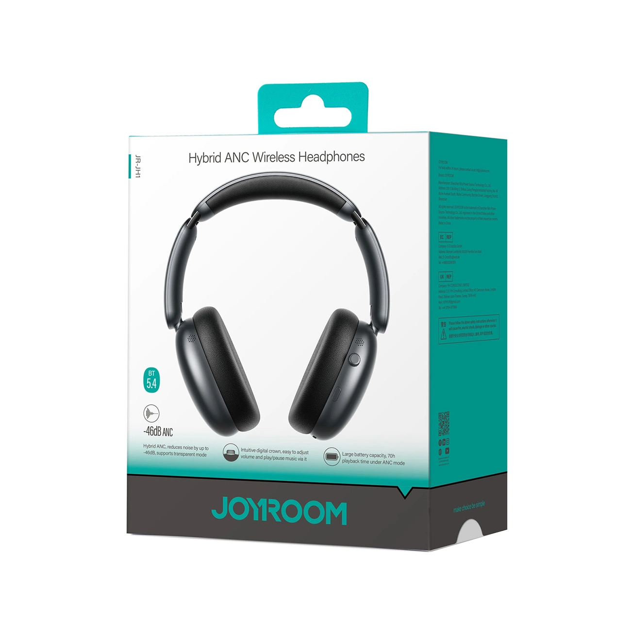 Handsfree Bluetooth Joyroom JR-JH1, A2DP, ANC, Černá