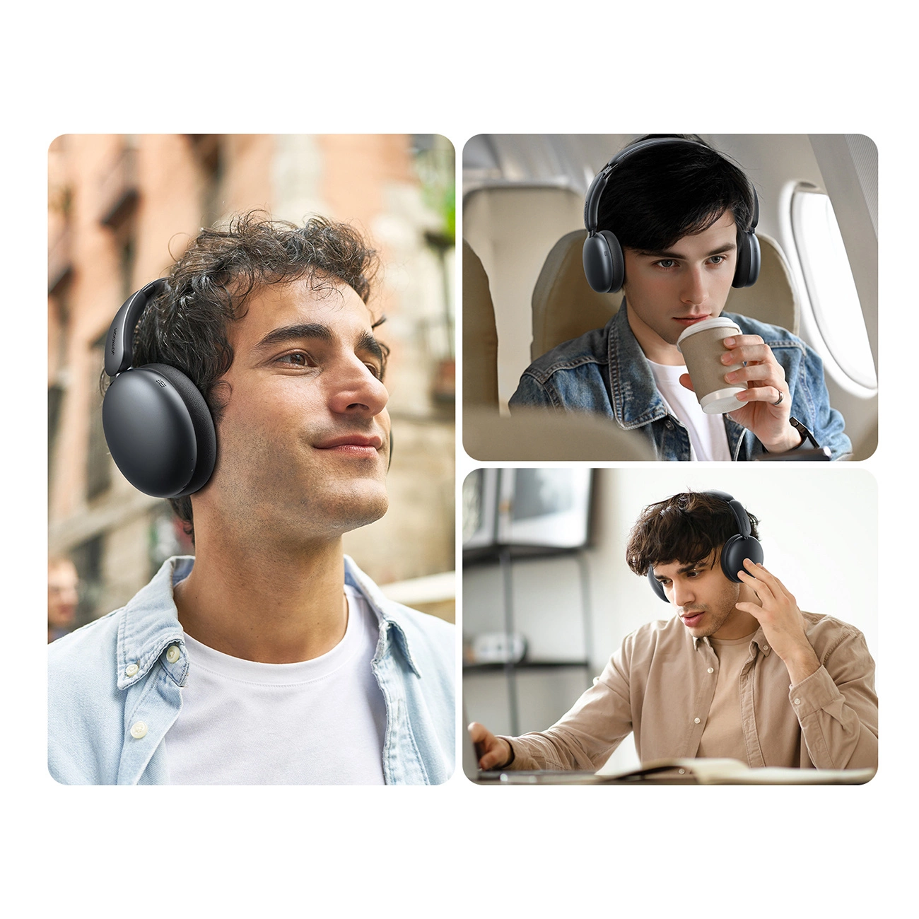 Handsfree Bluetooth Joyroom JR-JH1, A2DP, ANC, Černá