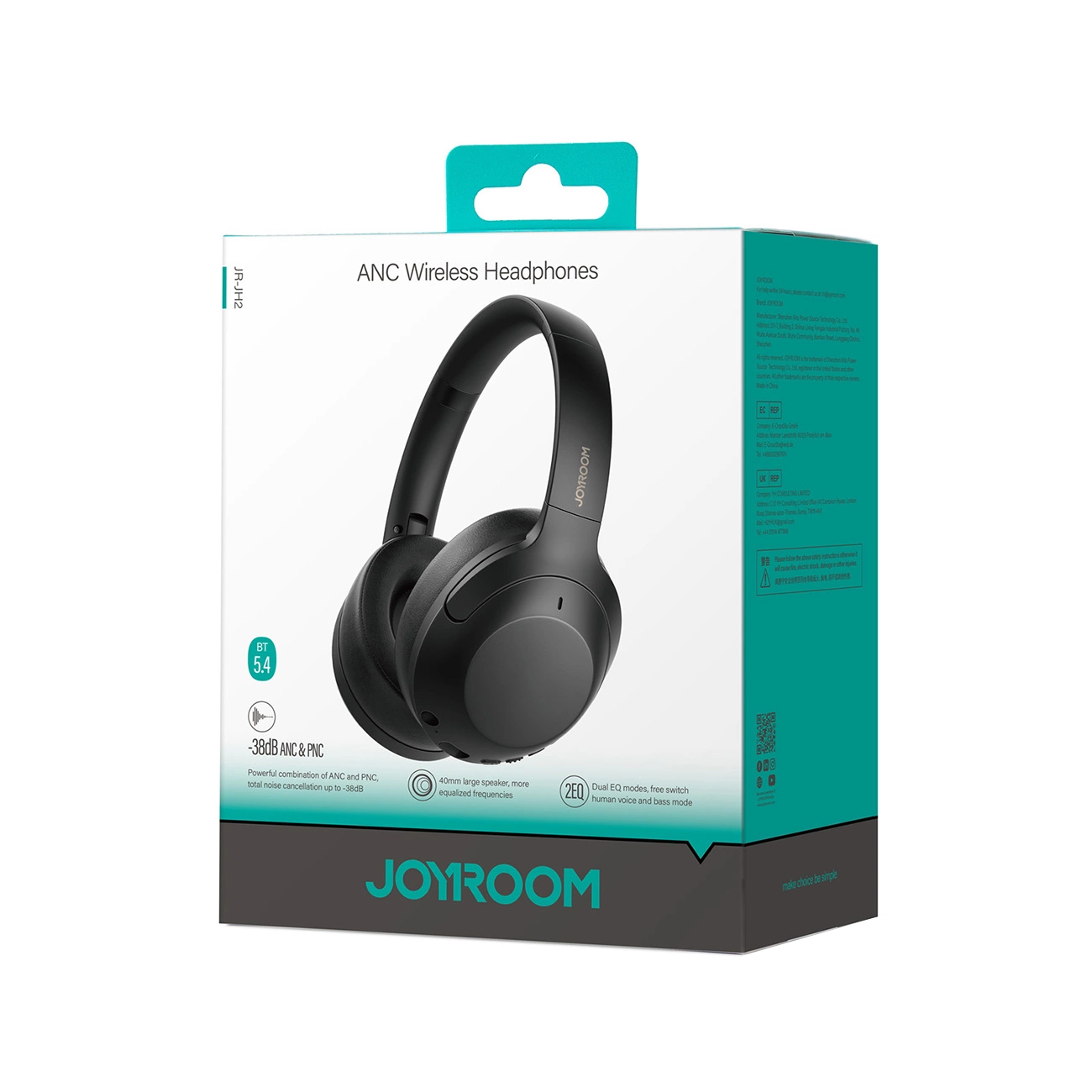 Handsfree Bluetooth Joyroom JR-JH2, A2DP, ANC, Černá