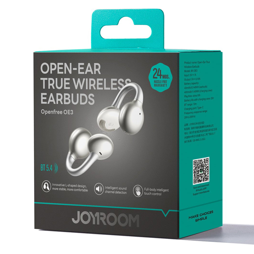 Handsfree Bluetooth Joyroom Openfree JR-OE3, TWS, Stříbrný