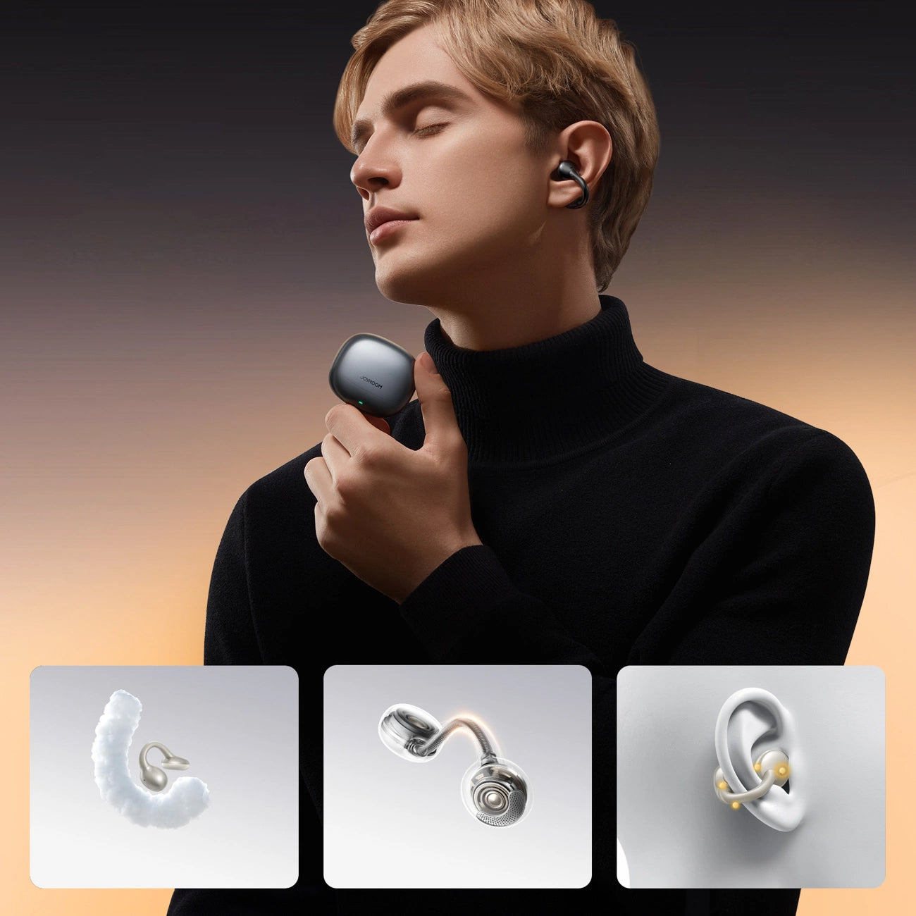 Handsfree Bluetooth Joyroom Openfree JR-OE3, TWS, Černá