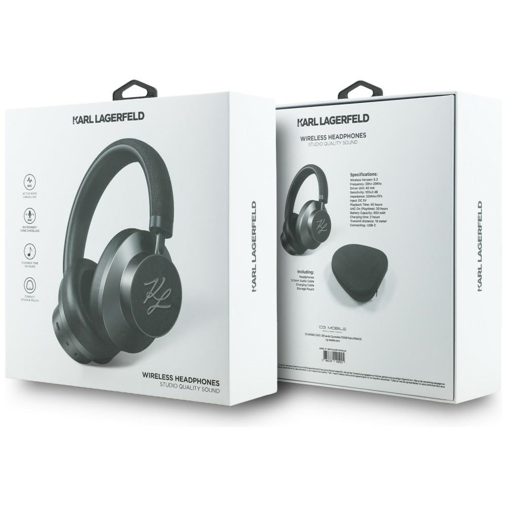 Handsfree Bluetooth Karl Lagerfeld Grained Initials, A2DP, ANC, Black