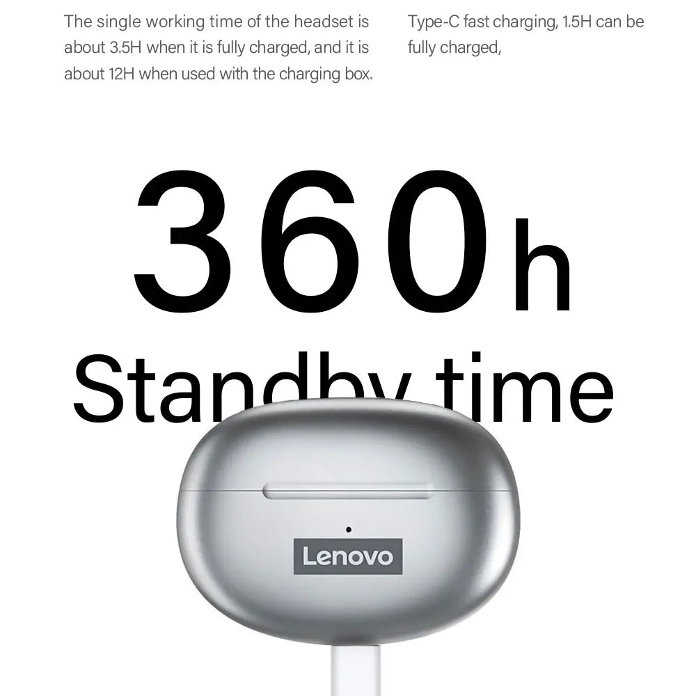 Handsfree Bluetooth Lenovo ThinkPlus LP5, TWS, Bílá