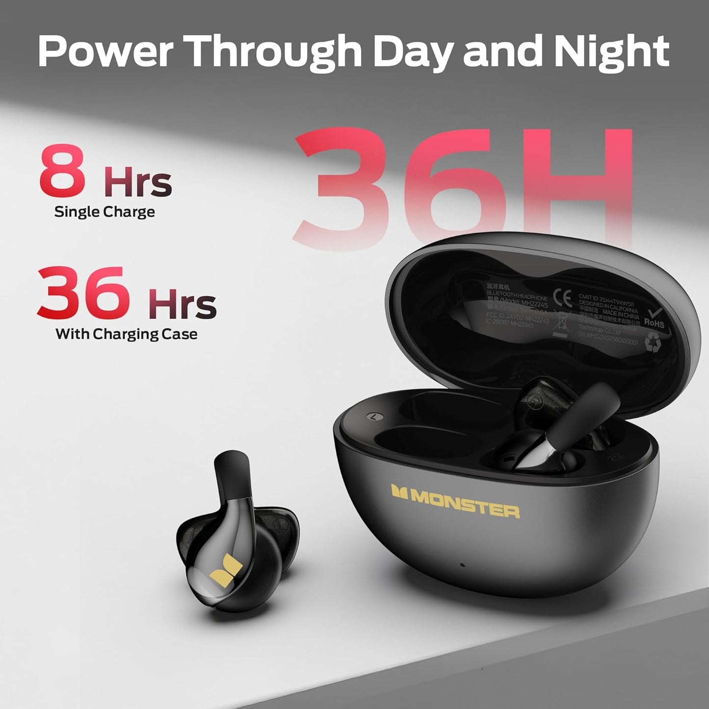 Handsfree Bluetooth Monster AC225, TWS, Černá