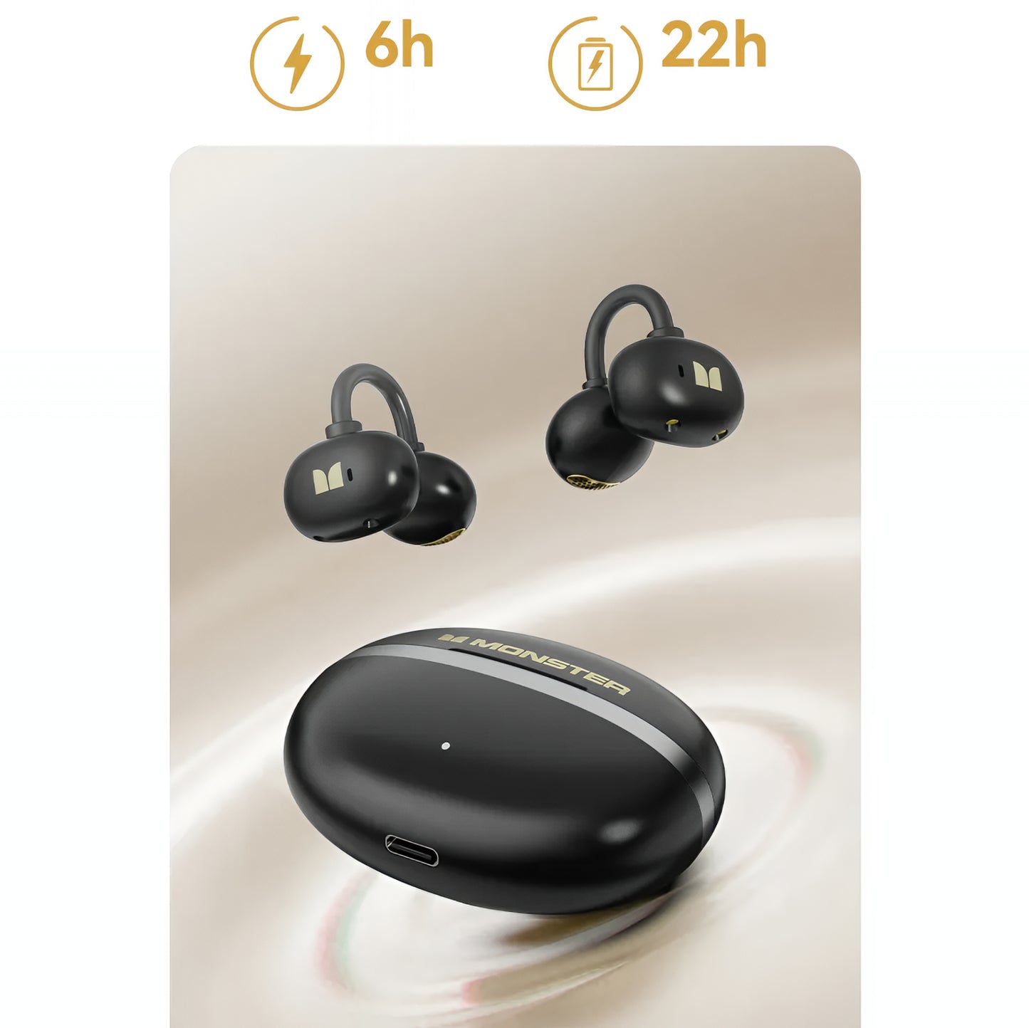 Handsfree Bluetooth Monster AirClip AC200, TWS, Černá