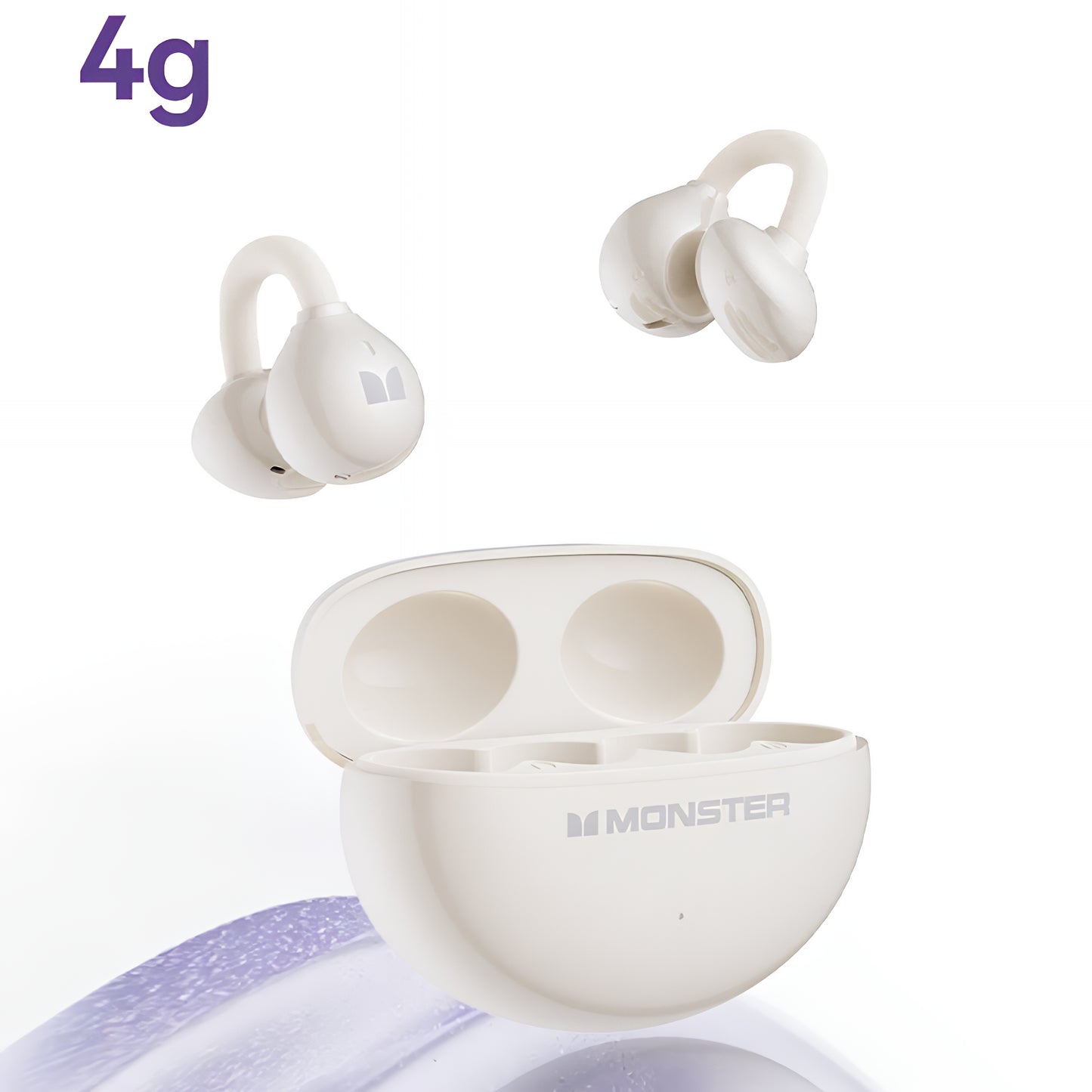 Handsfree Bluetooth Monster AirClip AC200, TWS, Světle krémová