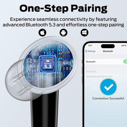 Bluetooth handsfree Monster N-Lite 203 AirLinks, TWS, černá