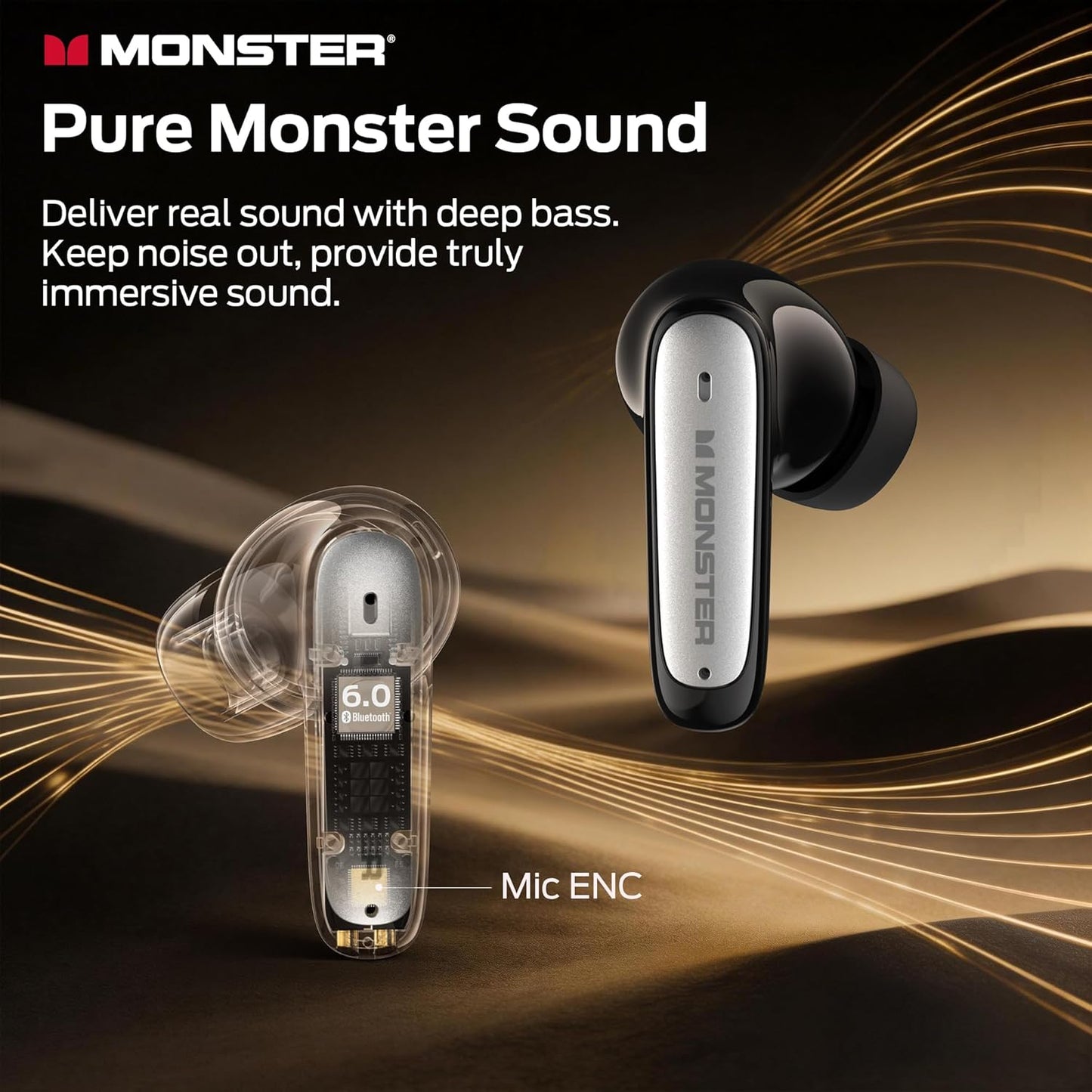 Handsfree Bluetooth Monster N-Lite 310, TWS, Černá