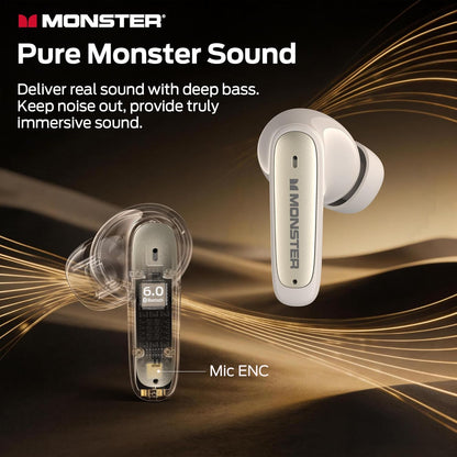 Handsfree Bluetooth Monster N-Lite 310, TWS, Světle krémová