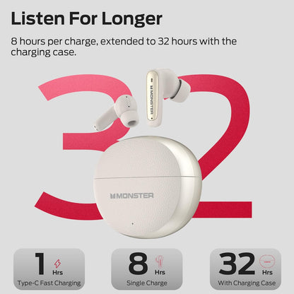 Handsfree Bluetooth Monster N-Lite 310, TWS, Světle krémová