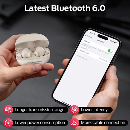Handsfree Bluetooth Monster N-Lite 310, TWS, Světle krémová