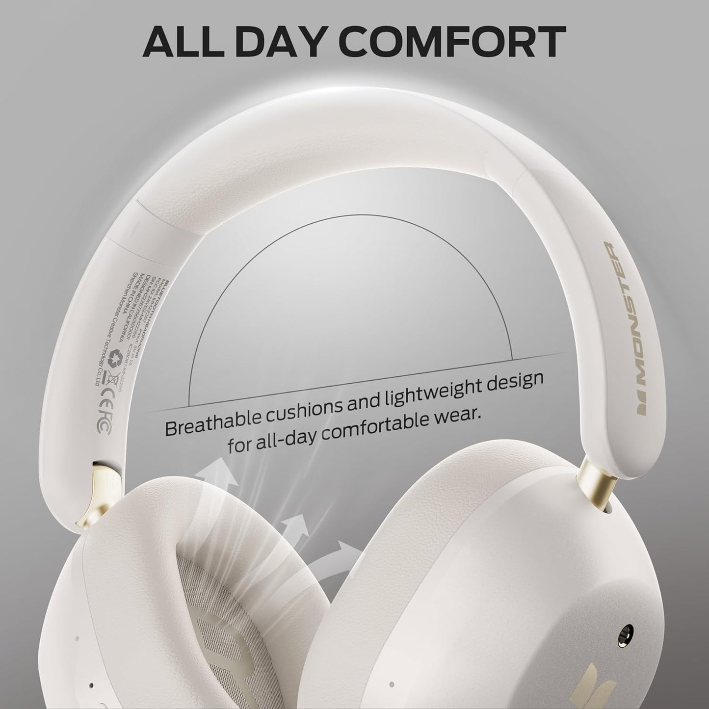 Bluetooth Handsfree Monster Persona 6th, MultiPoint, A2DP, ANC, White