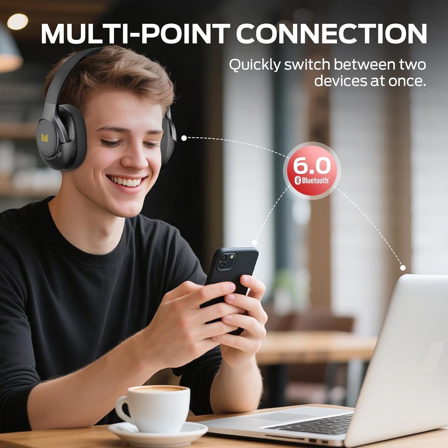 Handsfree Bluetooth Monster Persona 5th, MultiPoint, A2DP, ANC, Černá