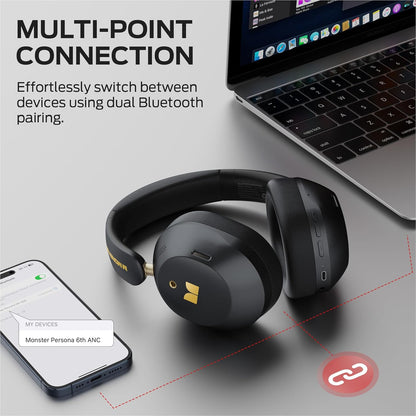 Handsfree Bluetooth Monster Persona 6th, MultiPoint, A2DP, ANC, Černá