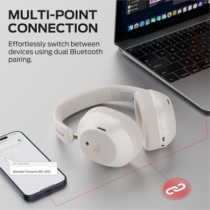 Handsfree Bluetooth Monster Persona 6th, MultiPoint, A2DP, ANC, Bílá