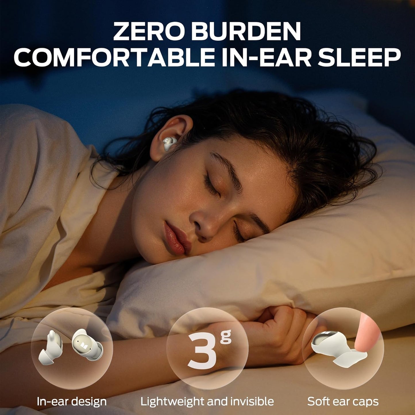 Handsfree Bluetooth Monster Sleep Ear200, TWS, ANC, Zlatá