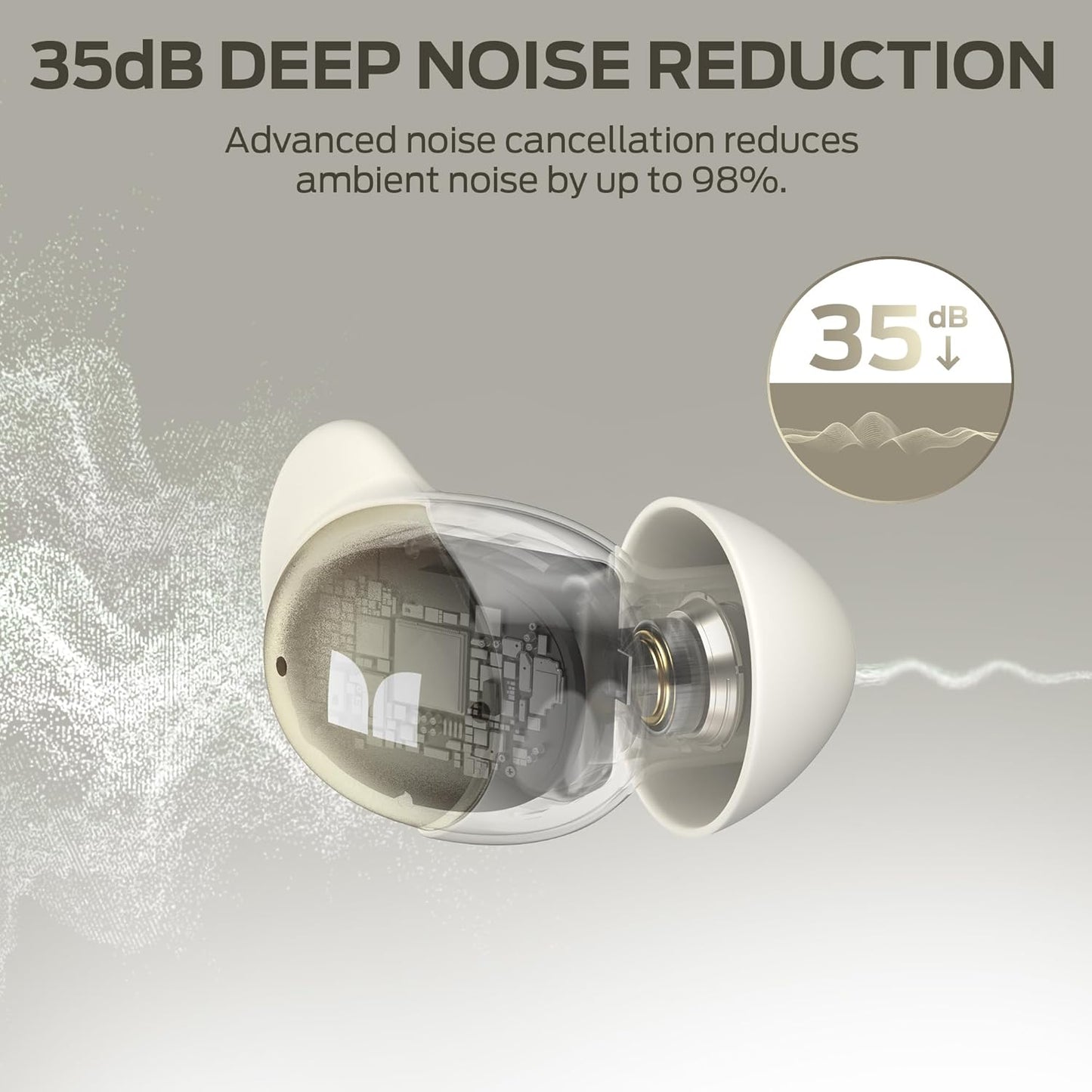 Handsfree Bluetooth Monster Sleep Ear200, TWS, ANC, Zlatá