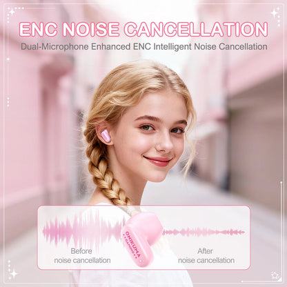 Handsfree Bluetooth Onikuma TX603, TWS, Růžová