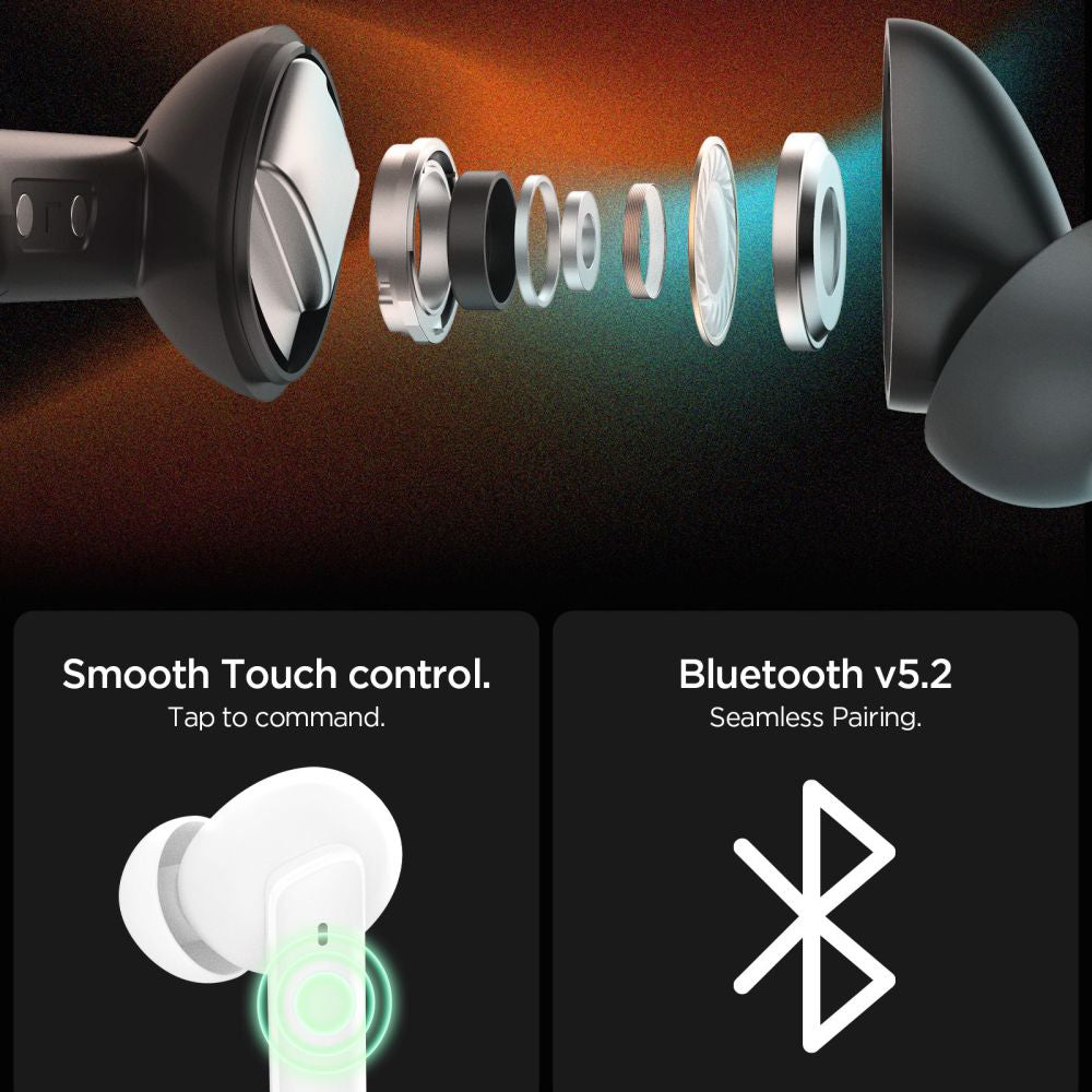 Handsfree Bluetooth Spigen SA2402, TWS, ANC, Bílá