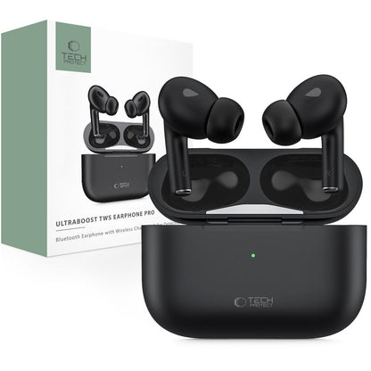 Handsfree Bluetooth Tech-Protect Ultraboost Pro, TWS, černá