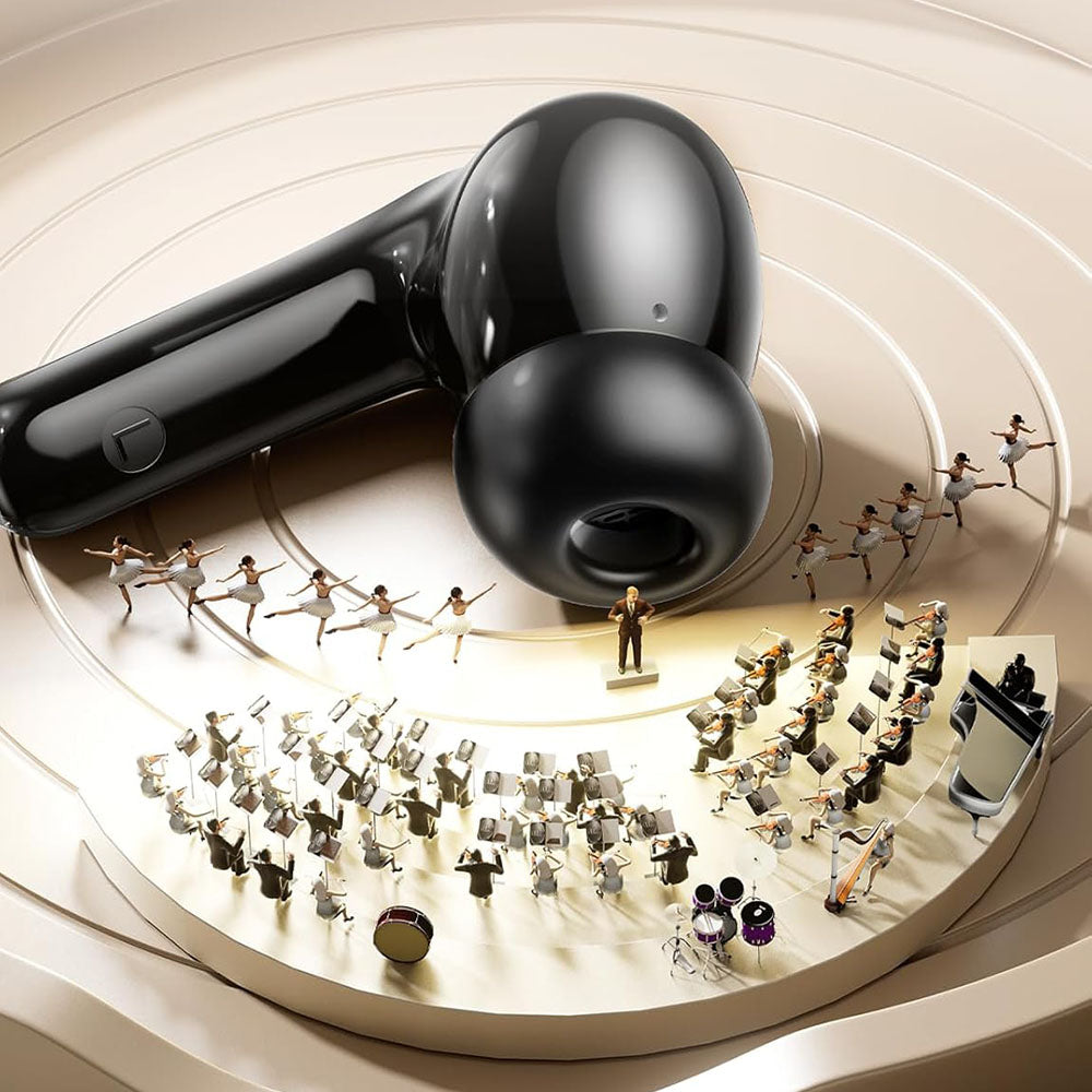 Handsfree Bluetooth Techsuit CW3 WaveBeat 100, TWS, ANC, Černá