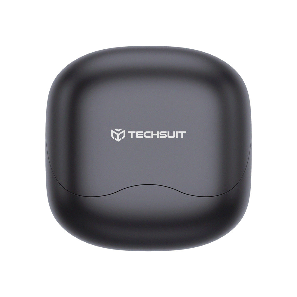 Handsfree Bluetooth Techsuit CW5 EchoFit Pro, TWS, ANC, MultiPoint, Černá